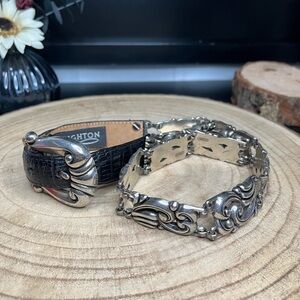 Brighton classic belt Elegant Silver and Black medium